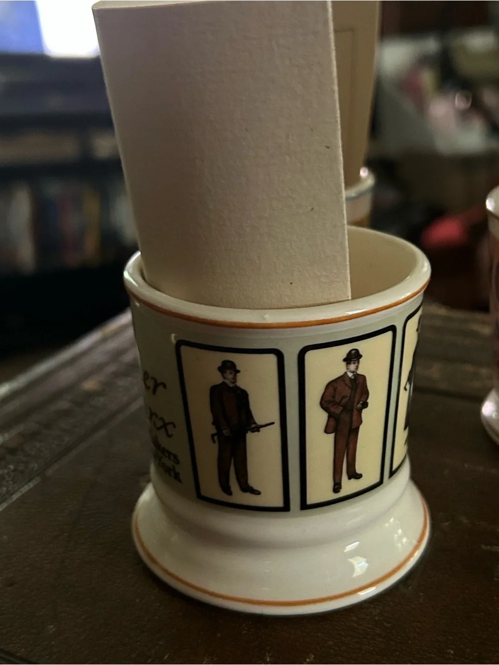 4pc set Miniature shaving mugs collection from 1982 Franklin Porcelain